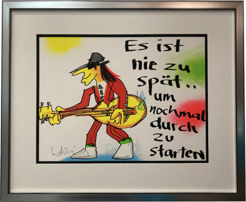 UDO LINDENBERG: Es ist nie zu spät um nochmal durch zu starten - Rahmen silber/schwarz