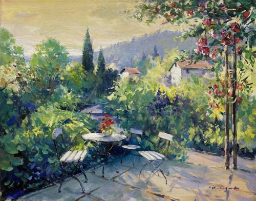 KÜNSTLER UNBEKANNT: Sonnenterrasse (Original)