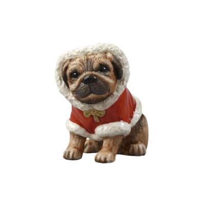 GOEBEL WEIHNACHTEN: Mops im Weihnachtsmantel