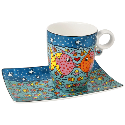 JAMES RIZZI: Künstlertasse "Family of Fish"