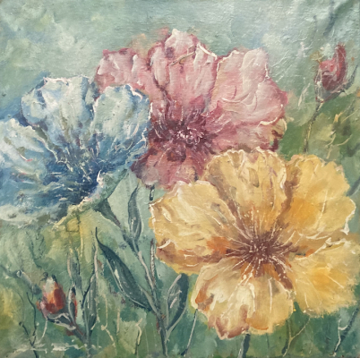 GÜNTHER GEORG BURR: Bunte Mohnblumen