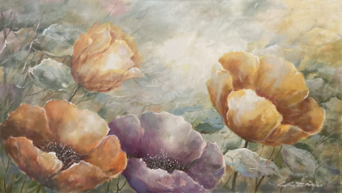 GÜNTHER GEORG BURR: Mohnblumen orange