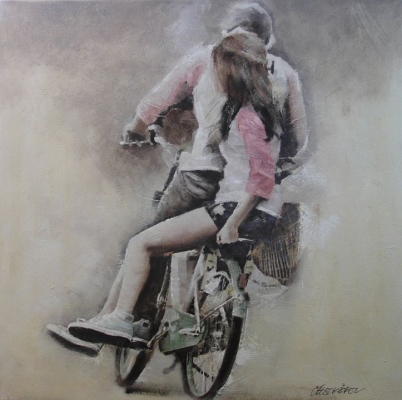 TALANTBEK CHEKIROV: Paar auf Fahrrad