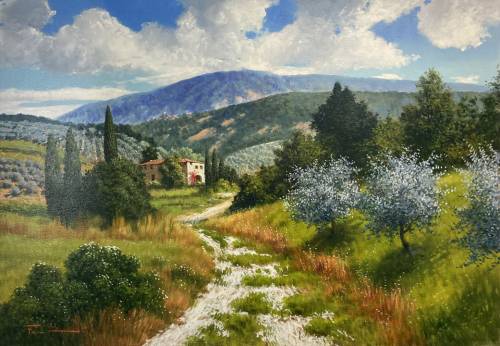 RAFFAELE FIORE: Feldweg in der Toskana - Original