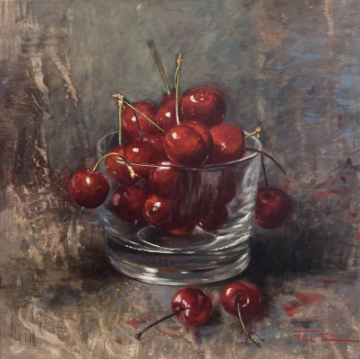 RAFFAELE FIORE: Kirschen Stillleben - Original