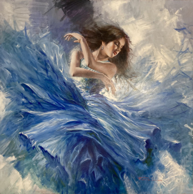 RAFFAELE FIORE: Blaue Tänzerin - Original