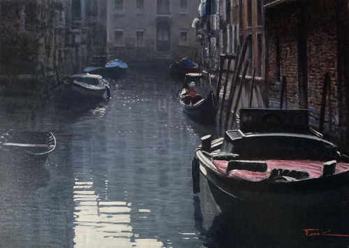 RAFFAELE FIORE: Venedig am frühen Morgen - Original