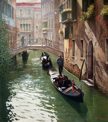 RAFFAELE FIORE: Venedig, Gondoliere - Original