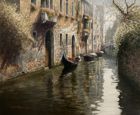 RAFFAELE FIORE: Morgenstimmung in Venedig - Original