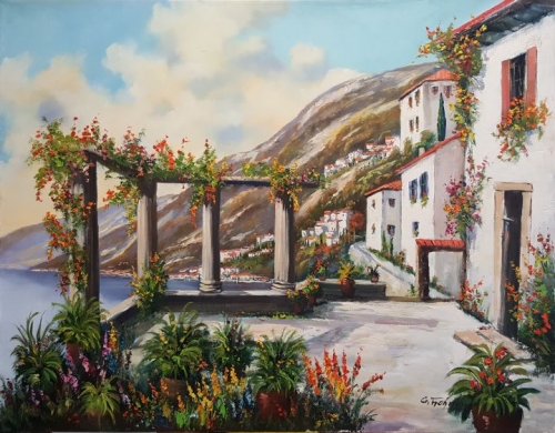 GÜNTHER FRÜHMESSER: Terrasse am Meer