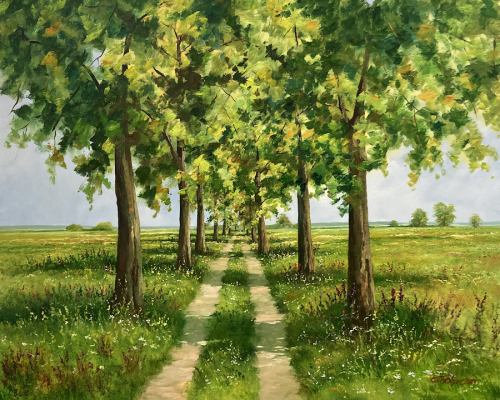 GÜNTHER FRÜHMESSER: Allee im Sommer