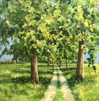 GÜNTHER FRÜHMESSER: Allee im Sonnenschein