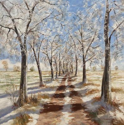 GÜNTHER FRÜHMESSER: Allee im Winter
