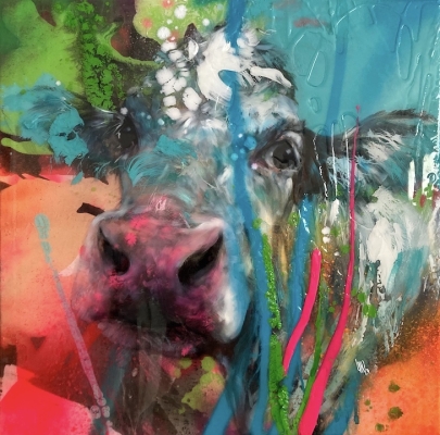 ILONA GRISS-SCHWÄRZLER: Cow vivid (blau)
