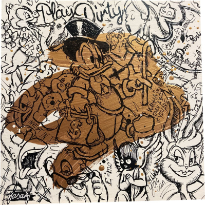 SASKIA IVENZ: Gold Digger (Holzblock)