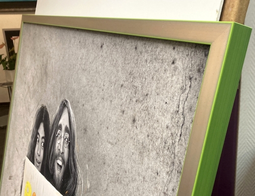 Preview: Holzrahmen silber/grün