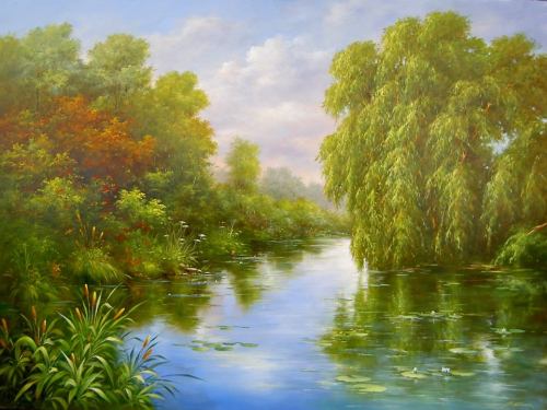 HEINZ SCHÖLNHAMMER: Aulandschaft - Original