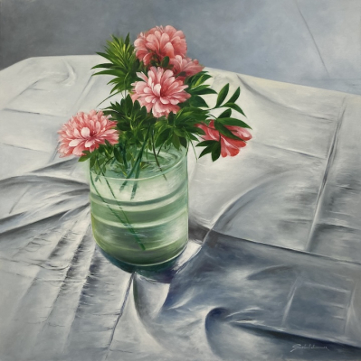HEINZ SCHÖLNHAMMER: Flower at table - Original