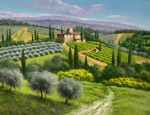 RAFFAELE FIORE: Weinberge in der Toskana - Original