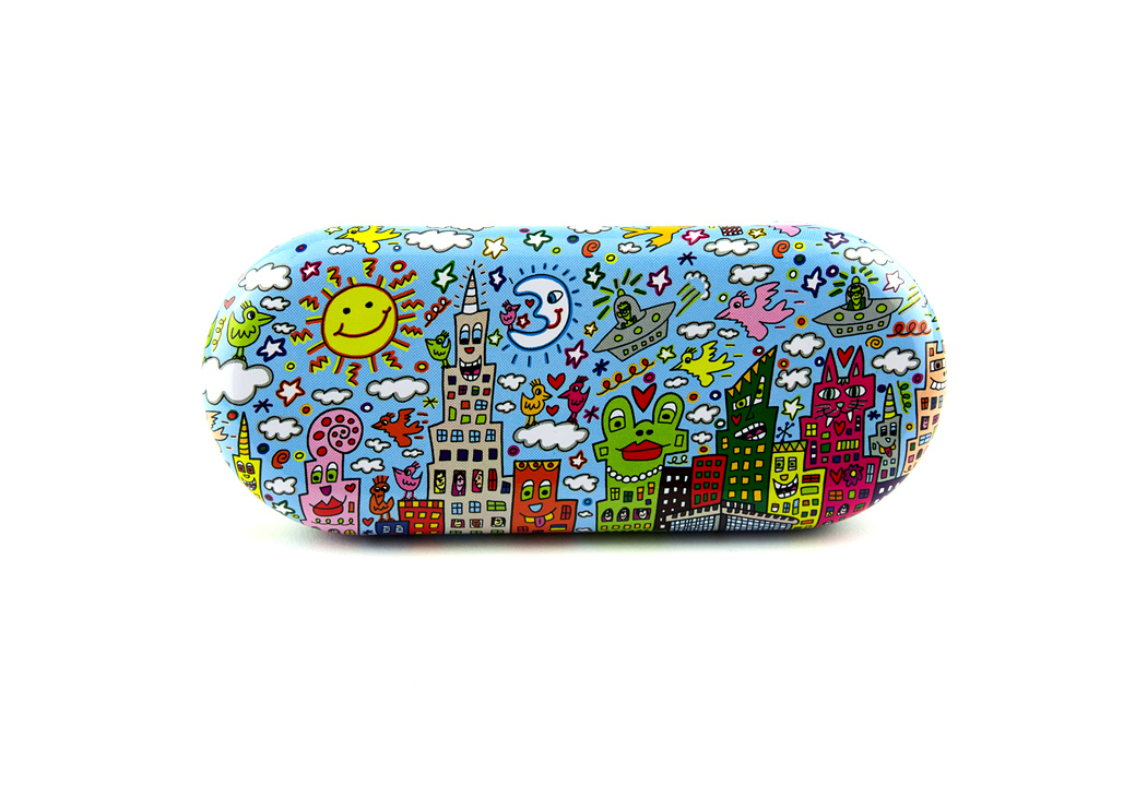 James Rizzi Brillenetui Mit Putztuch – Pop-Art Design 'Summer In The City'