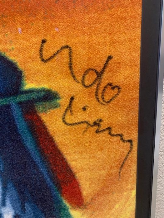 UDO LINDENBERG: Handsignierter Teppich, gerahmt