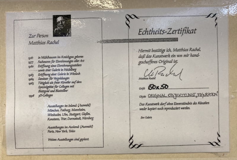 MATTHIAS RACHEL: Zertifikat