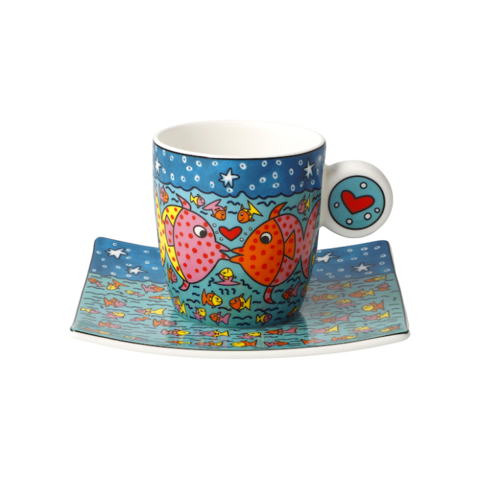 JAMES RIZZI: Espressotasse "Family of Fish"