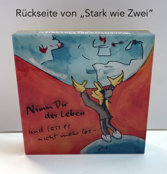 Acrylfigur "Stark wie zwei" Rückseite