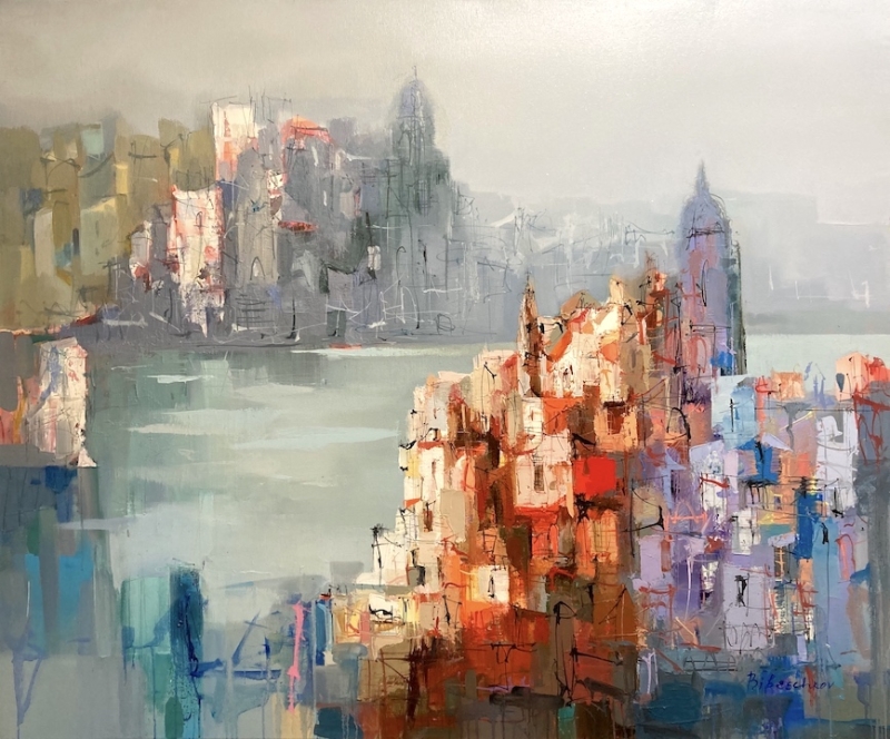 PLAMEN BIBESCHKOV: Lago di como - Original