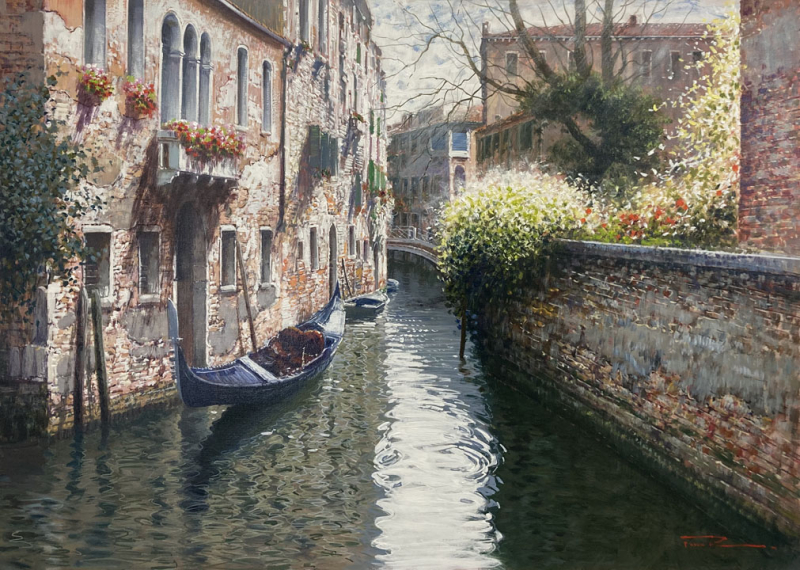 RAFFAELE FIORE: Erste Frühlingsstrahlen in Venedig - Original