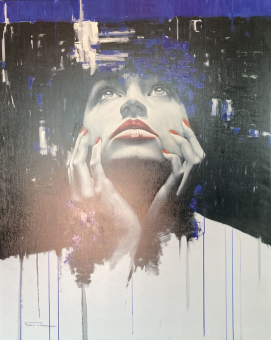 RAFFAELE FIORE: Frau, Red Lips and Nails - Original