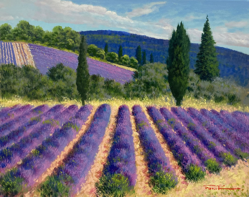 RAFFAELE FIORE: Lavendelfelder in der Toskana - Original