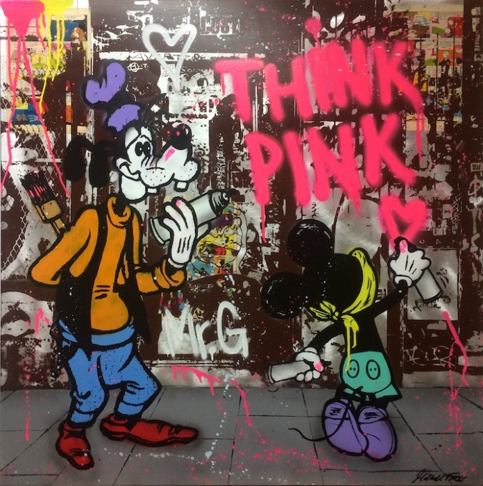 MICHEL FRIESS: Think Pink - Mickey & Goofy