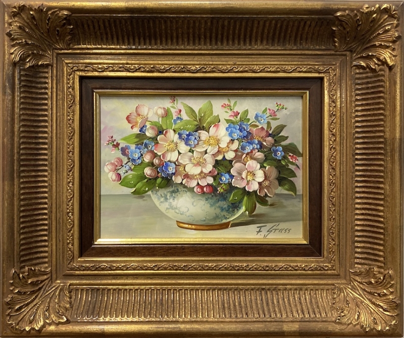 FLORIAN GRASS: Blumenschale mit Vergißmeinnicht