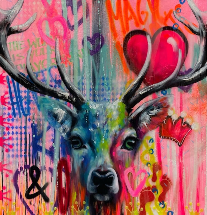 ILONA GRISS-SCHWÄRZLER: Deer graffiti magic
