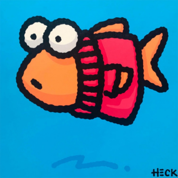 ED HECK: Fish in the red sweater - ORIGINAL