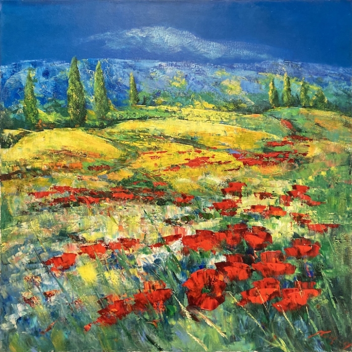 MADJID: Landschaft mit Mohnblumen (Original)