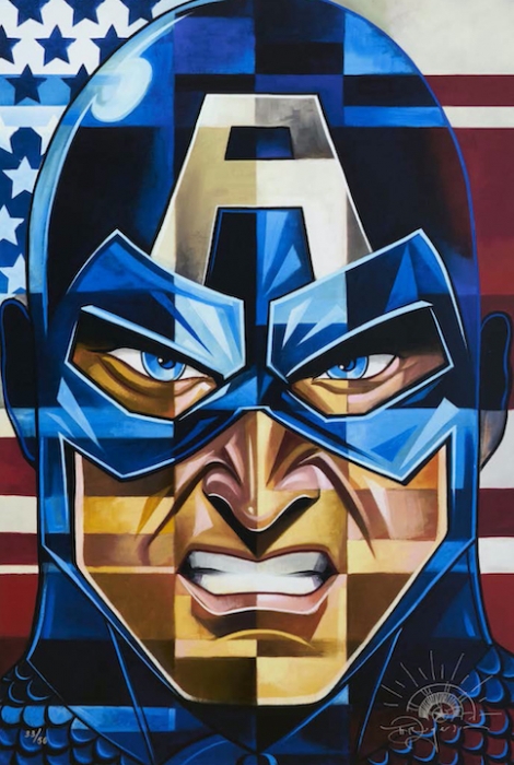 TIM ROGERSON: Captain America - gerahmt