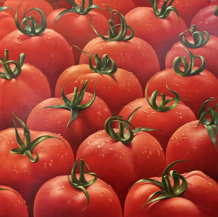 HEINZ SCHÖLNHAMMER:  Tomaten im Quadrat - Original