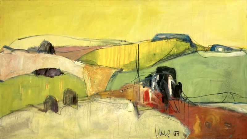 KARL STRIEBEL: Bunte Hügellandschaft
