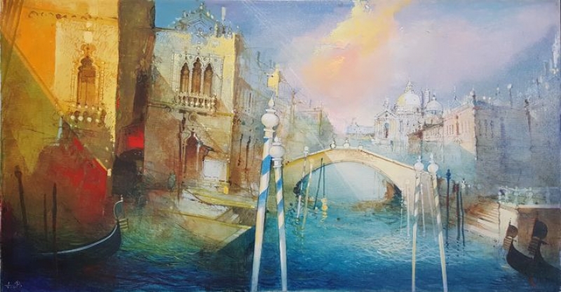 MARIO TOSI: Brücke in Venedig