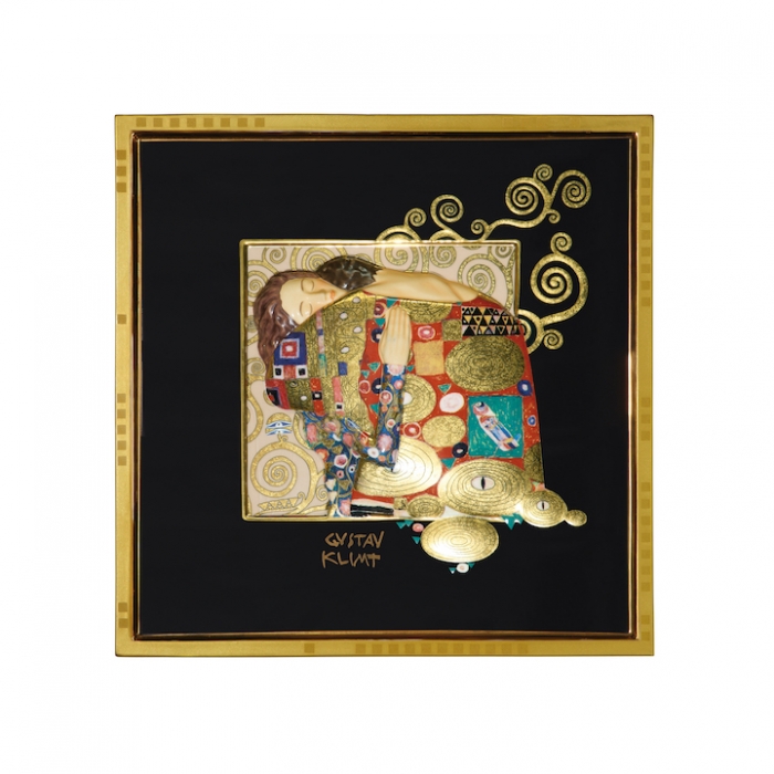 Flûte à Champagne Goebel Gustav Klimt « Erfüllung » – Verre Élégant Doré 24 Cm, Édition Artistique Luxueuse